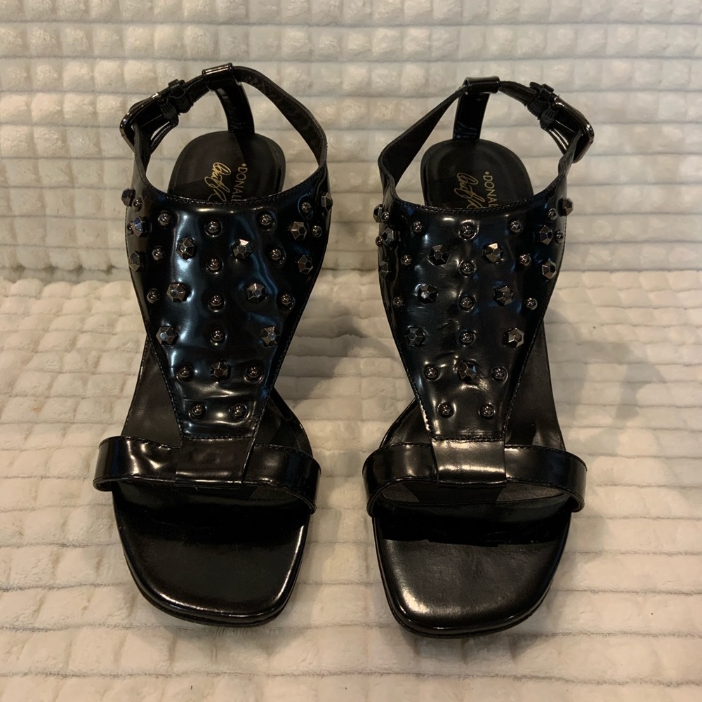 Donald J Pliner Black Polished Calf Heels